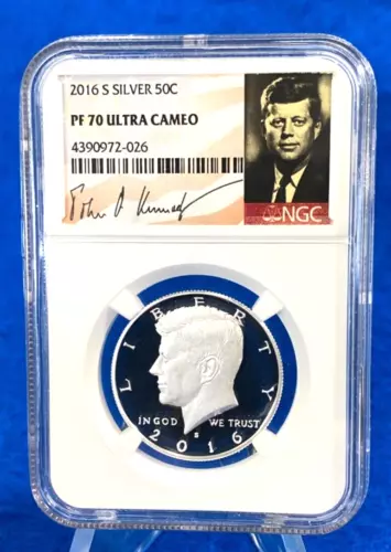 2016 S Kennedy 50C Silver Half Dollar NGC PF70 Ultra Cameo Signature Label