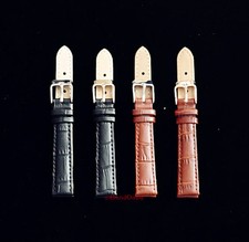 12/14/16/18/20/22/24MM PADDED ALLIGATOR GRAINED GENUINE LEATHER WATCH BAND 200 