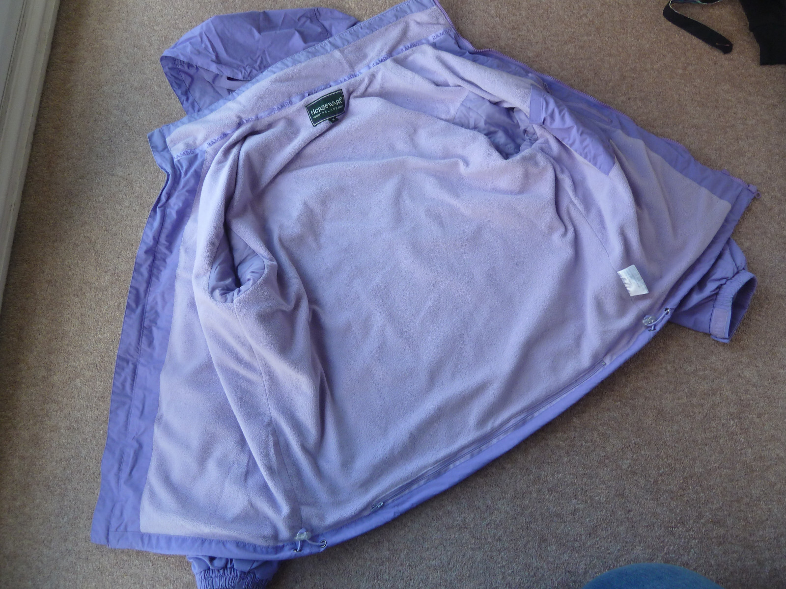 Women's Rambo Horseware Ireland size M purple fleece lined waterproof