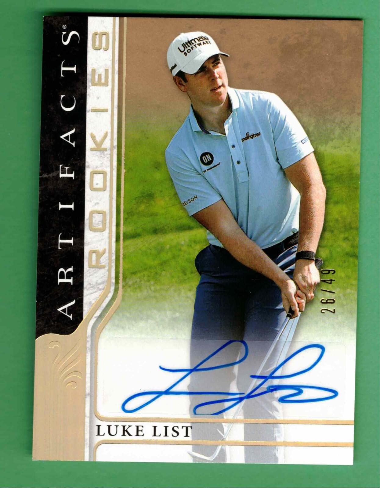 2021 UPPER DECK ARTIFACTS GOLF LUKE LIST AUTO ROOKIES RC 26/49
