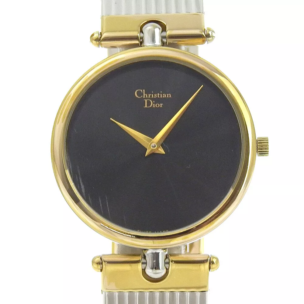 Montres Dior 3026 cadran noir acier inoxydable/plaqué or quartz analogique disp...