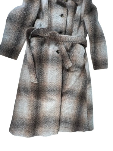VTG 70S SEARS PURE MOHAIR WOMENS COAT TAN LONG MADE IN ENGLAND LONG OVERCOAT M/L - Picture 3 of 16