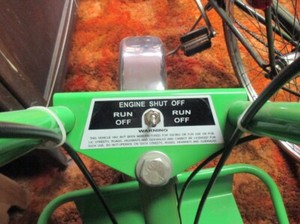 T555 shut off mini bike decal wards sticker engine