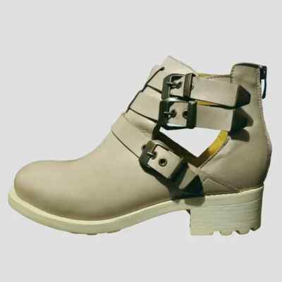 NEW Eric Michael Women Holland Stone Cut Out Moto Buckle Ankle Bootie Shootie