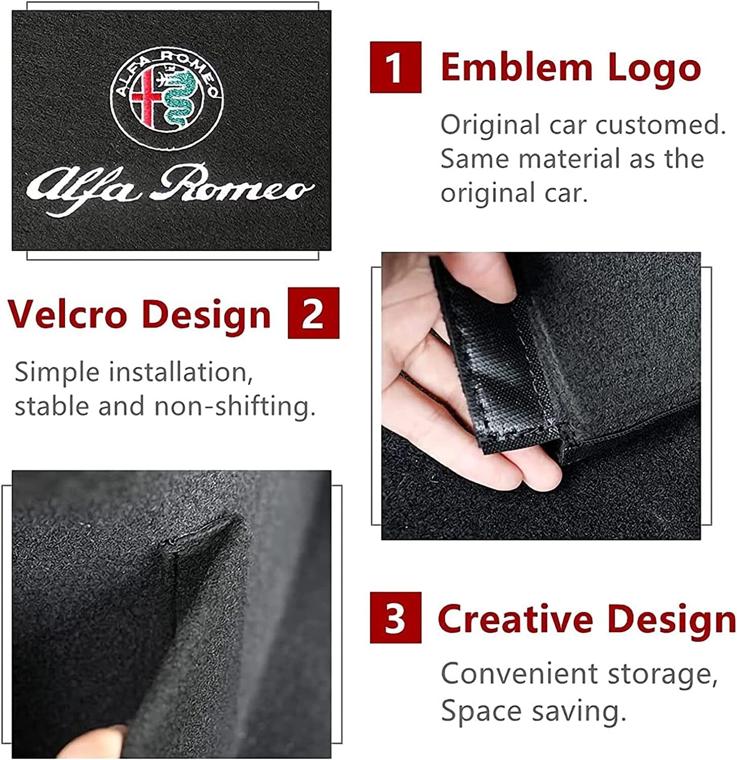 Car Trunk Organizer Side Divider Logo Badge Sticker For Alfa Romeo Giulia