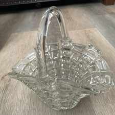 Antique Cut Glass Fruit Sweet Basket Collectable Display Christmas Gift Present