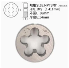 1Pcs HSS 3/8-18 NPT Die Right Hand Threading Tool 