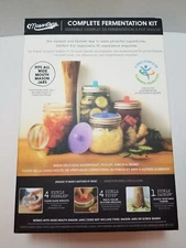 Masontops Complete Mason Jar Fermentation Kit-Easy Wide Mouth Jars Vegetable G10