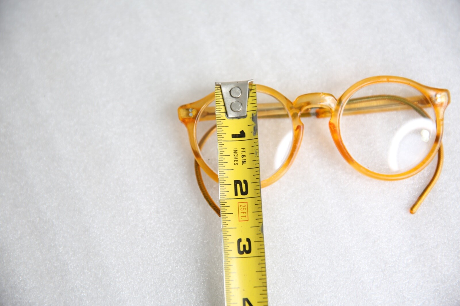 Vintage American Optical Eyeglasses round frames Clear Orange glasses ...