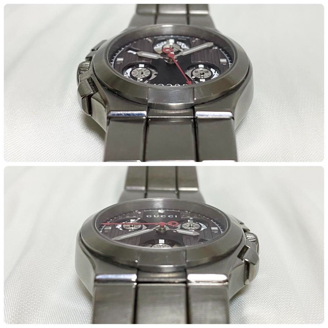 Gucci YA124401 Titanium Chronograph Date Small Second Silver
