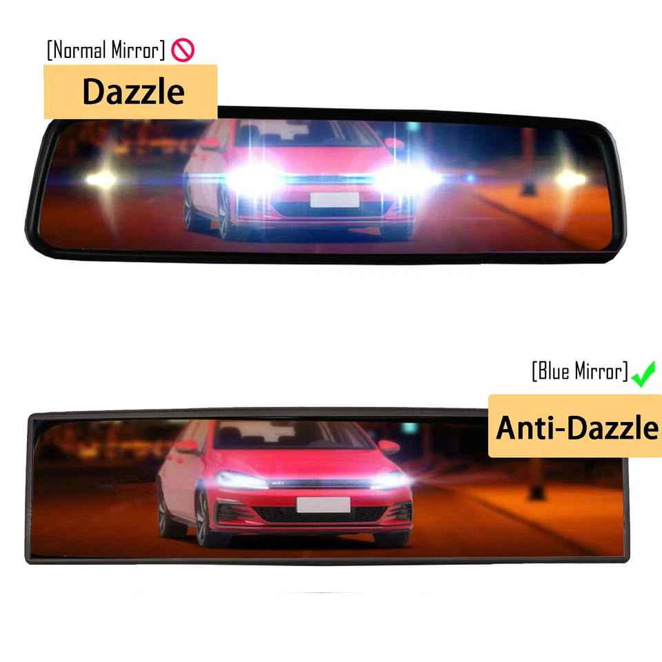 Interior Rear View Mirror 300mm Anti-glare Car Panoramic Convex Wide Angle Auto. - Изображение 3 из 4