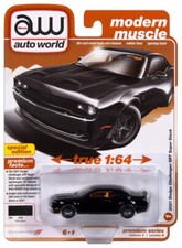 2024 AUTO WORLD 1:64 PREMIUM 5B PITCH BLACK 2021 Dodge Challenger SRT NIP 