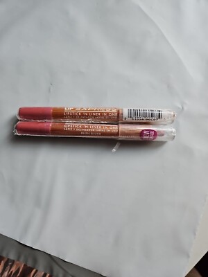 2pc Maybelline LIP EXPRESS GLOSSY Lipstick 'N Liner In 1 Lip Pencil  RUSH BLUSH