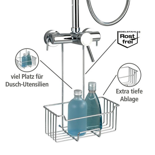 Wenko Duschablage Caddy Milo silber Edelstahl Duschregal Armatur Korb Ablage - Bild 4 von 5