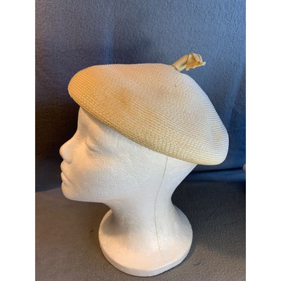Clover Lane Ladies Beret Ivory Hat Sz 22 Vintage | eBay