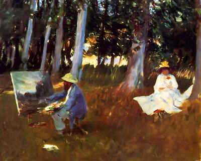 Claude Monet Painting by the Edge of a Wood 1885 Painting by John Singer Sargent