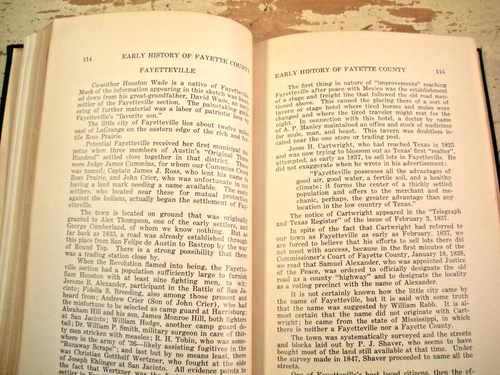 AN EARLY HISTORY OF FAYETTE COUNTY Texas L Weyand H Wade 1936 HC 1st Ed Signed - Picture 15 of 23