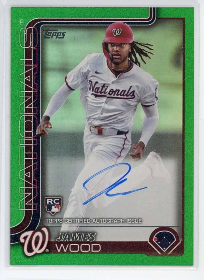 2025 Topps Series 1 #181 James Wood Real One Auto Green Foil /99