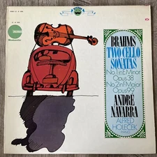 Brahms: Two Cello Sonatas -  Andre Navarra, Alfred Holeck, Piano VINYL LP ALBUM