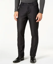 NEW MENS RYAN SEACREST DISTINCTION STRETCH BLACK DRESS PANTS 31 x 30