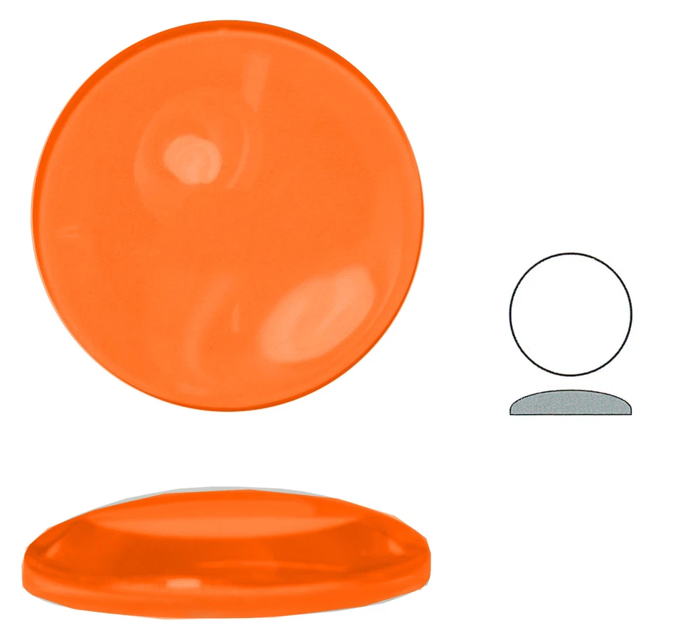 ULLMANNGLASS Flachbodenmuggelstein, 1 Stk., rund, Ränder gepresst, Ø ca. 30 mm, h ca. 7 mm