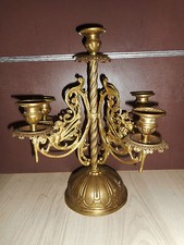 ANCIEN BOUGEOIR CHANDELIER STYLE GOTHIQUE/CUIVRE/FIN XIXéme/H. 38cmLARG. 31cm