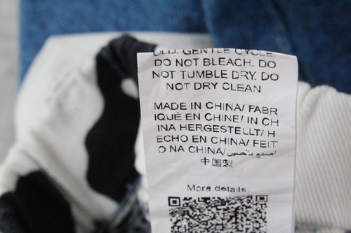 Girls Pull On Cow Print Patchwork Jeans Size 6Y SHEIN KIDS Blue White Black NWT - Picture 7 of 8