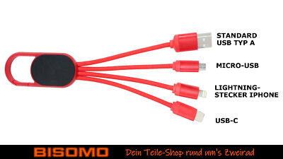 3IN1 Multi Ladekabel Micro-USB USB-C + IPhone auf USB Typ A IOS Android E-Book
