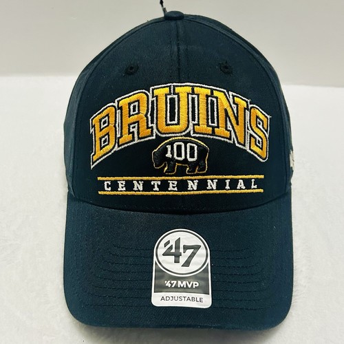 '47 Brand Boston Bruins Centennial Fletcher MVP Hat Cap Adjustable Black NHL - Picture 2 of 5