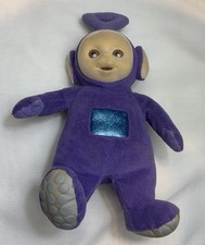 Teletubbies Tinky Winky Plush Bean Bag Vintage Flocked Face Velour 1998 Eden 8  
