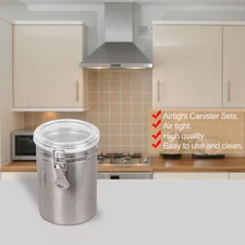 Stainless Steel Airtight Canister Kitchen Counter Food Container Storage 57.5oz