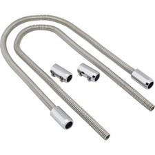 Speedway New 44 Chrome Universal Heater Hose Kit W Ends 34 Od 58 Id