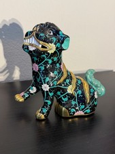 Rare Herend Porcelain Black Mandarin Foo Dog ...