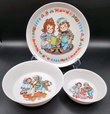 Vintage Raggedy Ann  Andy Plate  Bowl Set 1969 Oneida