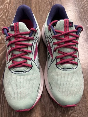 Brooks Adrenaline GTS 21 supportive running shoe yucca/navy blue/fuchsia size 11