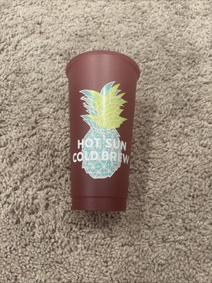 Starbucks Pineapple Hawaii HI Purple, Hot Sun Cold Brew Reusable Tumbler Cup