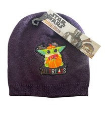Star Wars Grogu Baby Yoda Knit Beanie - NWT Purple Mandalorian All Treats Hat