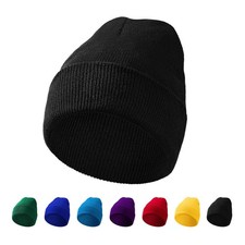 Toddler Kids Black Beanie Hat for 0-12 Years Boys Girls - Soft Cute Warm Wint...