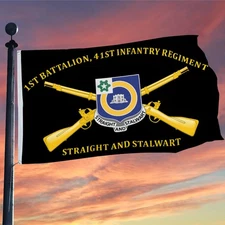1st Battalion, 41st Infantry Regiment Straight and Stalwart Flag 3x5Feet