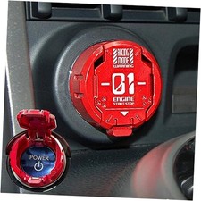 Metal Mecha Push Start Button Cover, Car Press-A1-Red-Wordl