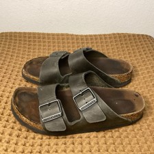 Birkenstock Arizona Womens Sz 37 US 6 Strap Sandals Leather Faded Black