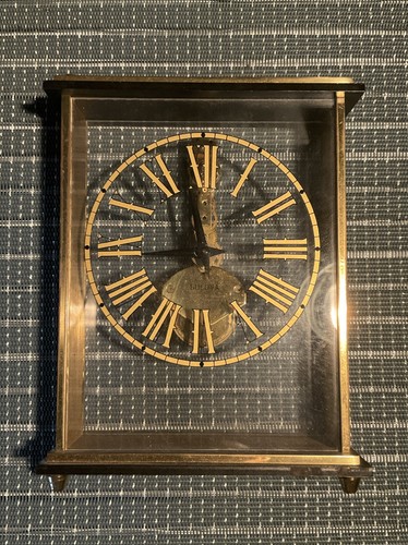 RARE Vintage BULOVA Skeleton Baguette Style Wind Up Movement Clock Parts/Repair