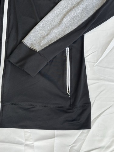Boston Bruins NHL leichte Trainingsjacke mit durchgehendem Reißverschluss schwarz & grau & weiß Mesh 2XL - Bild 5 von 7