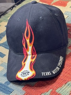 Vintage Texas Motor Speedway Embroidered Flame Hat Cap Black VTG SMI Properties