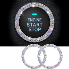 2PCS Bling Crystal Rhinestone Car Engine Start Ring Stickers, Key Ignition  Kno