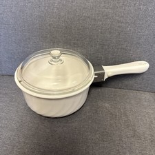 Arcoflam France weiß Topf Pfanne abnehmbarer Griff Glasdeckel 19,5