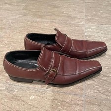 Dolce & Gabbana Leather Dress Shoes Slip On Brown Buckle Size 8 DG1225675