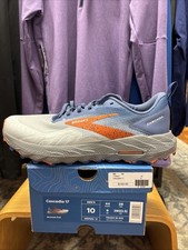 Brooks Mens Cascadia 17 Trail Shoes - Men’s 10D - Blue/Navy/Firecracker