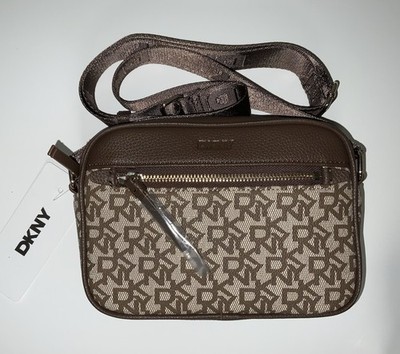 DKNY Camera Crossbody Bag Chocolate Brown/Beige 1873251 NEW with Tag