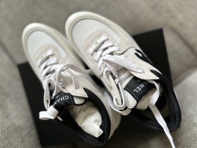 NEW CHANEL Mesh Suede Calfskin Grained Womens CC Sneaker ** CHOOSE